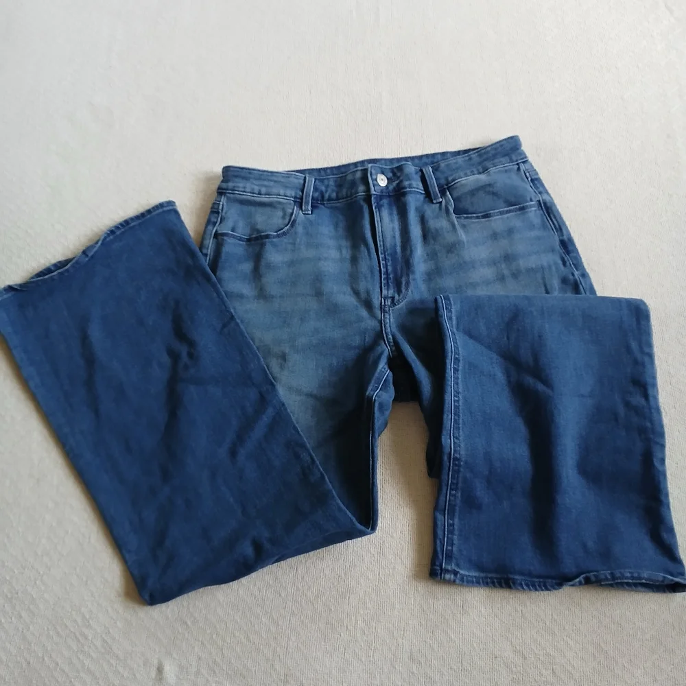 old navy ♡ wow flare high rise jeans 12 retro 70s boho western streetwear y2k